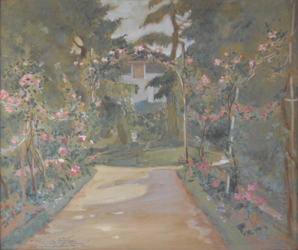 Gustave Lucien Dennery 1863-1953. "Allée dans un parc."-photo-3