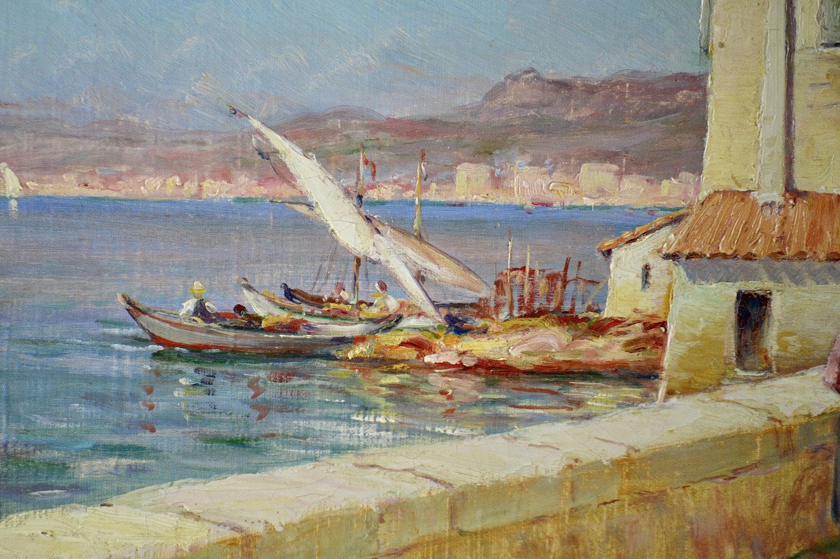 Francisque Prevel d'Arlay 1863-1926. "Vue de Bandol."-photo-1