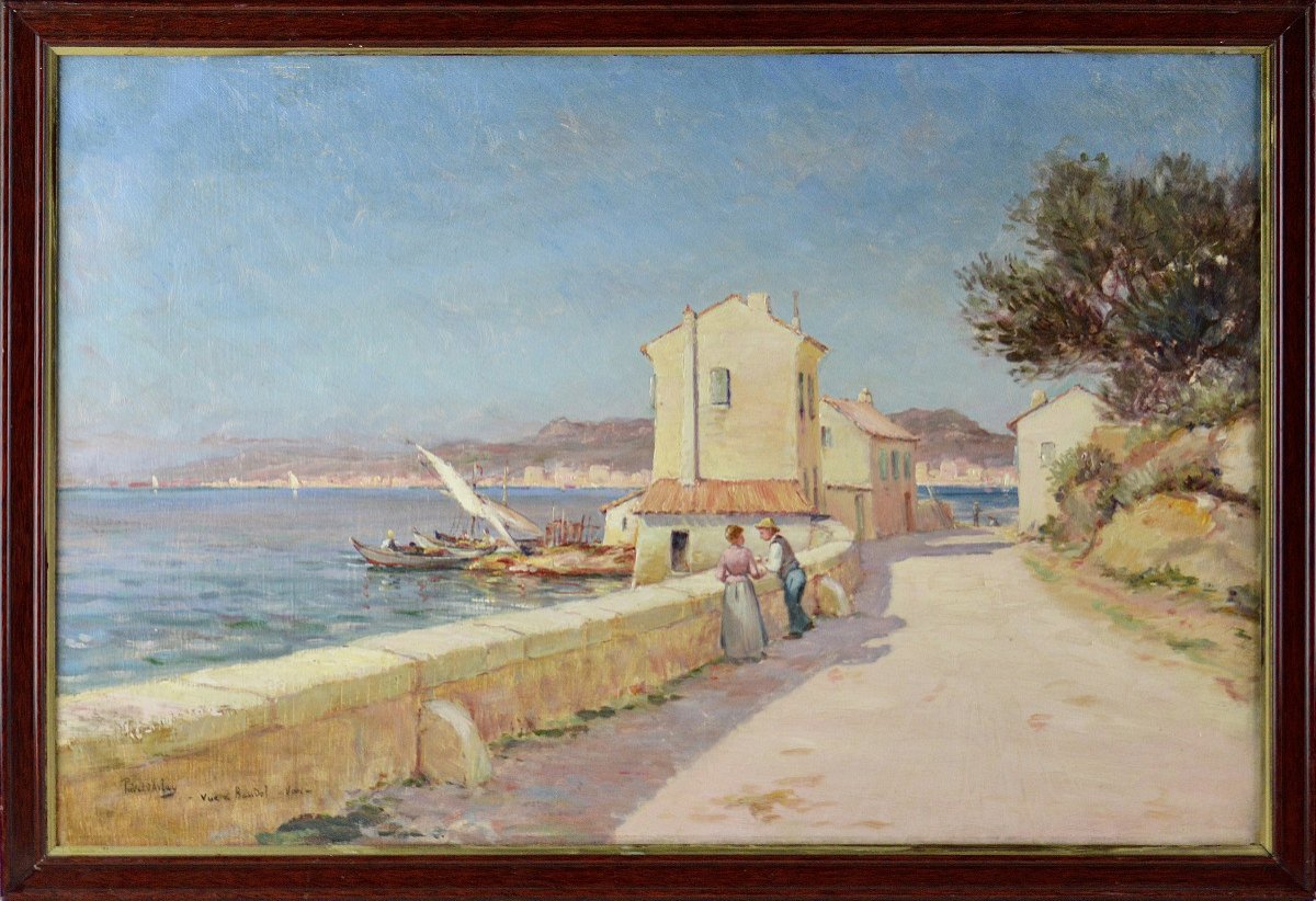 Francisque Prevel d'Arlay 1863-1926. “view Of Bandol.”