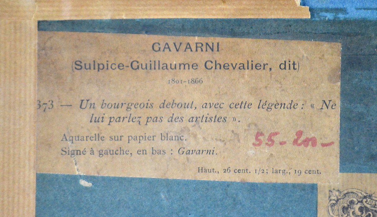 Suplice-Guillaume Chevalier dit Gavarni 1804-1866.  "Un bourgeois debout."-photo-6