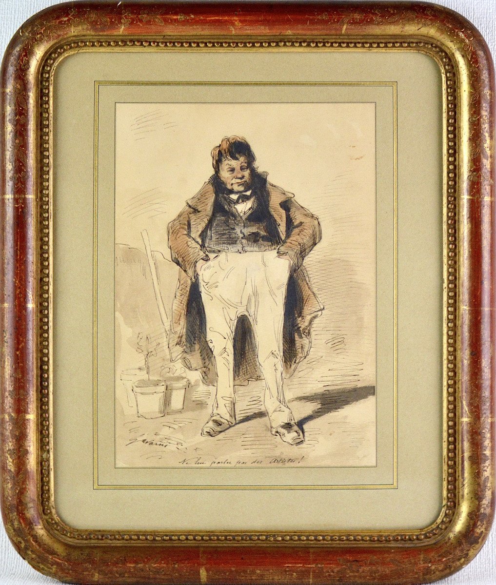 Suplice-Guillaume Chevalier dit Gavarni 1804-1866.  "Un bourgeois debout."