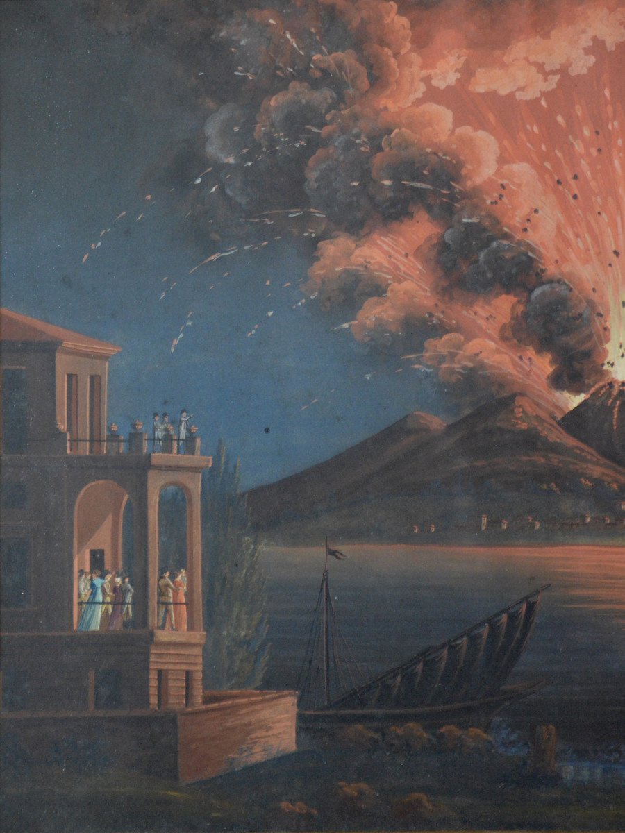 View Of Naples At The Beginning Of The 19th Century. “irruption Of Vesuvius.”-photo-1