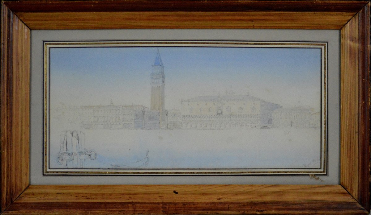 Edward Hereford 19/20ᵉ siècle. École Anglaise. "Le Palais des Doges à Venise."