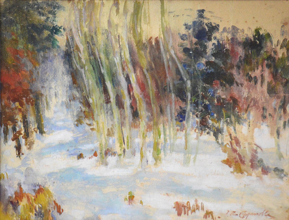 Jacques Van Coppenolle 1878-1915. "snowy Landscape."-photo-3