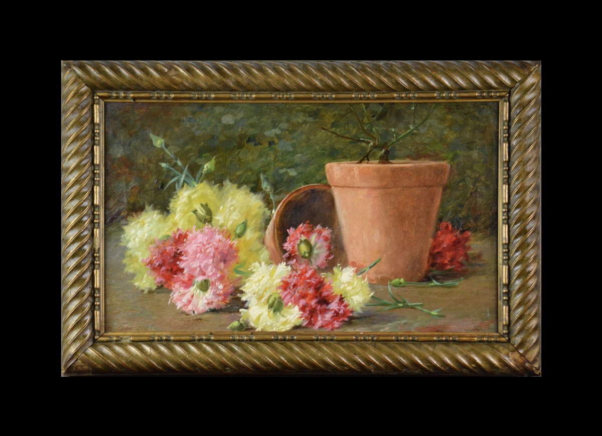 Cayo Guadalupe Zunzarren 1873-1927. Spanish School. "still Life Of Flowers."-photo-2