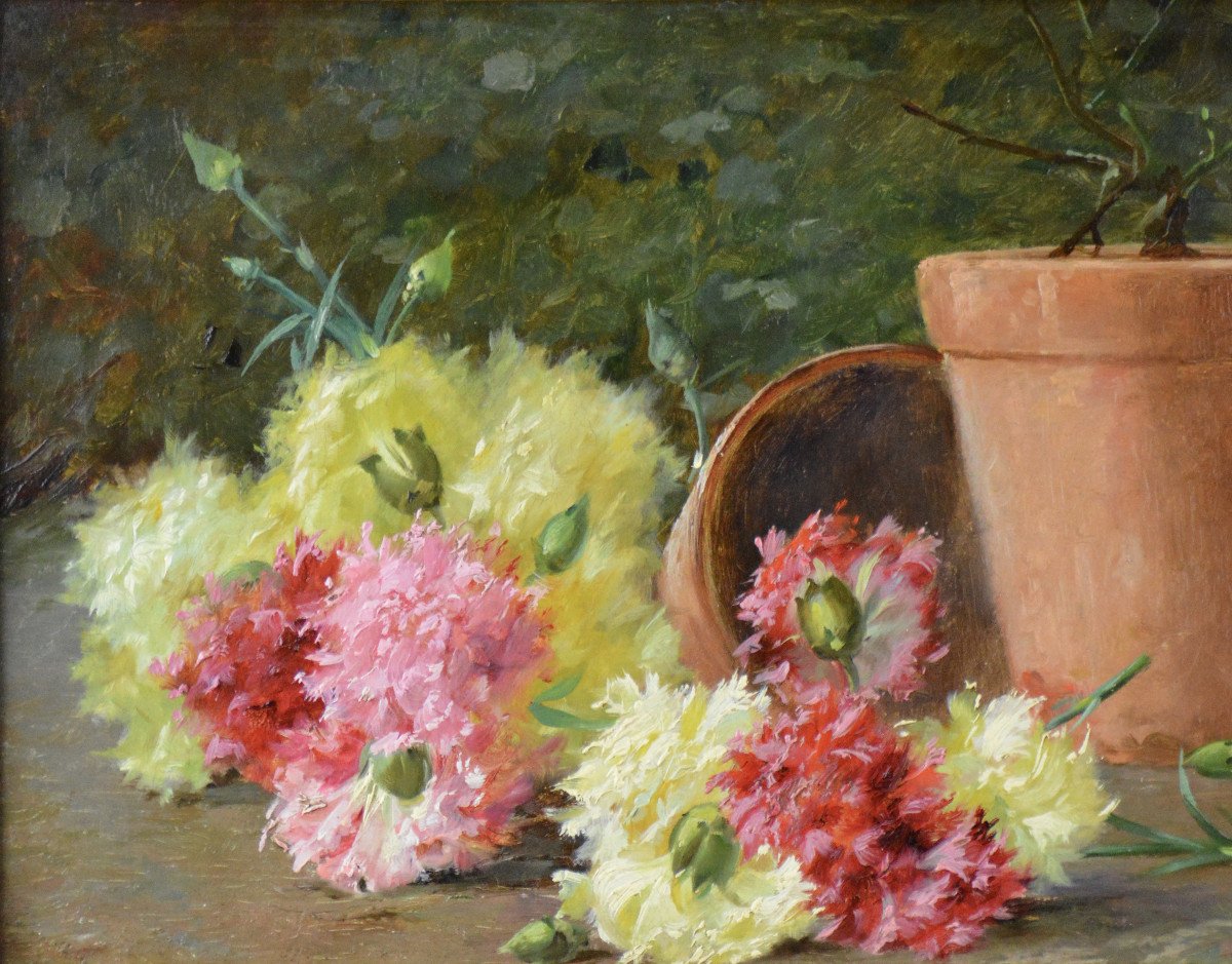 Cayo Guadalupe Zunzarren 1873-1927. Spanish School. "still Life Of Flowers."-photo-1