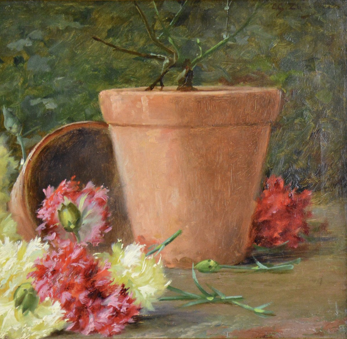 Cayo Guadalupe Zunzarren 1873-1927. Spanish School. "still Life Of Flowers."-photo-2