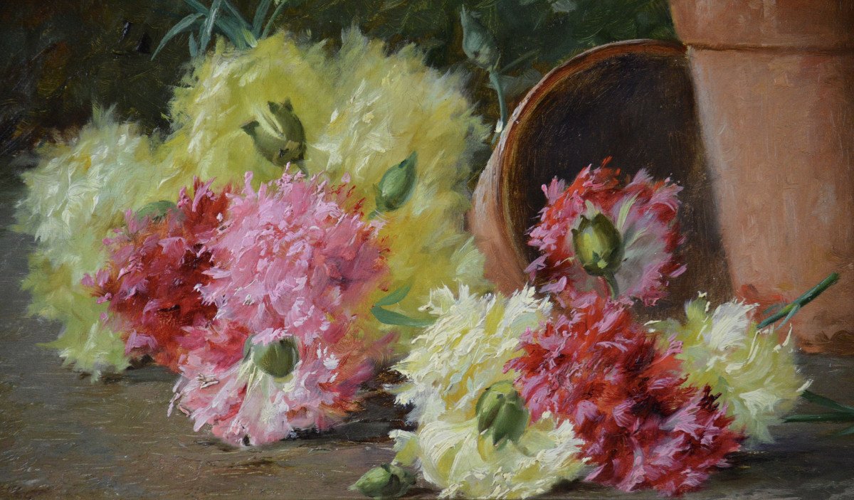 Cayo Guadalupe Zunzarren 1873-1927. Spanish School. "still Life Of Flowers."-photo-3