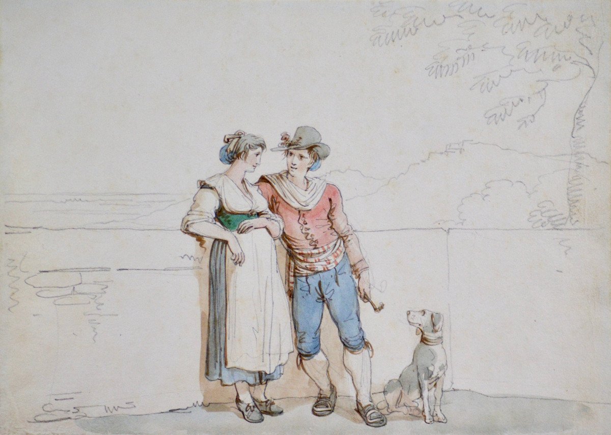 Bartolomeo Pinelli 1781-1835. “young Couple.”