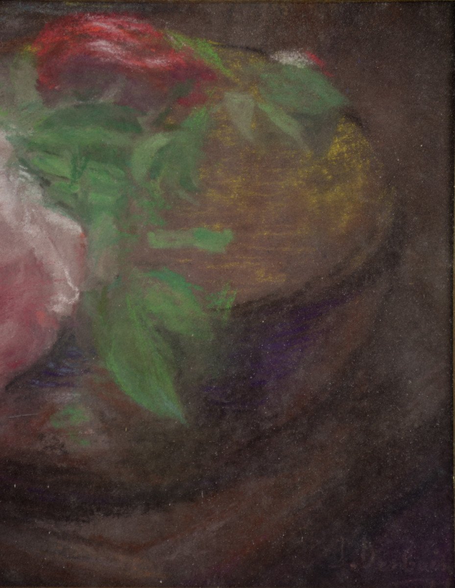 Jules Desbois 1851-1935. "roses In A Cup."-photo-4