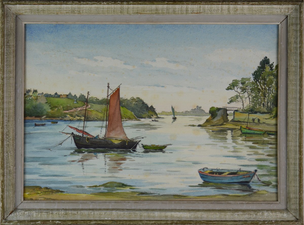 Alexandre Mahuas 1877-1959. " La baie de Conleau à Vannes."