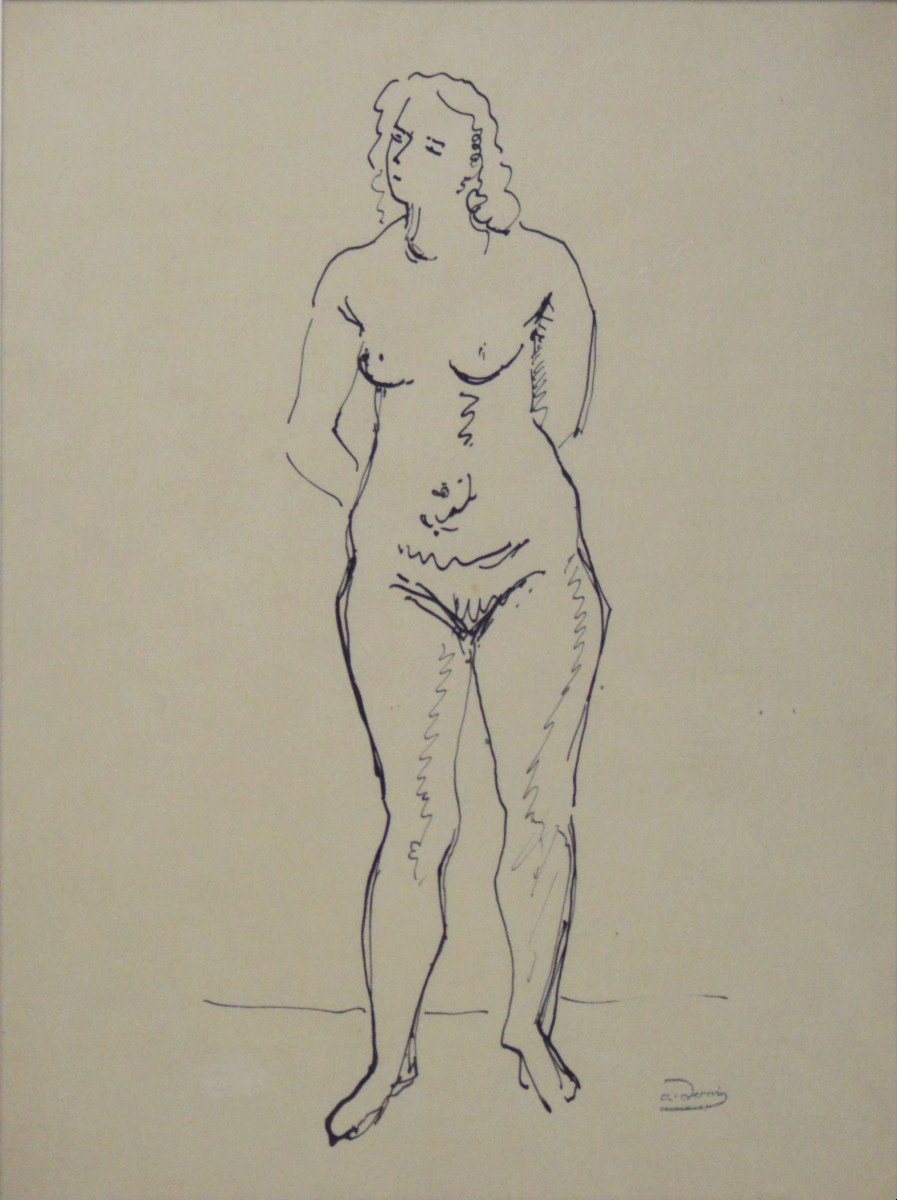 André Derain 1880-1954. "Femme nue debout."-photo-3