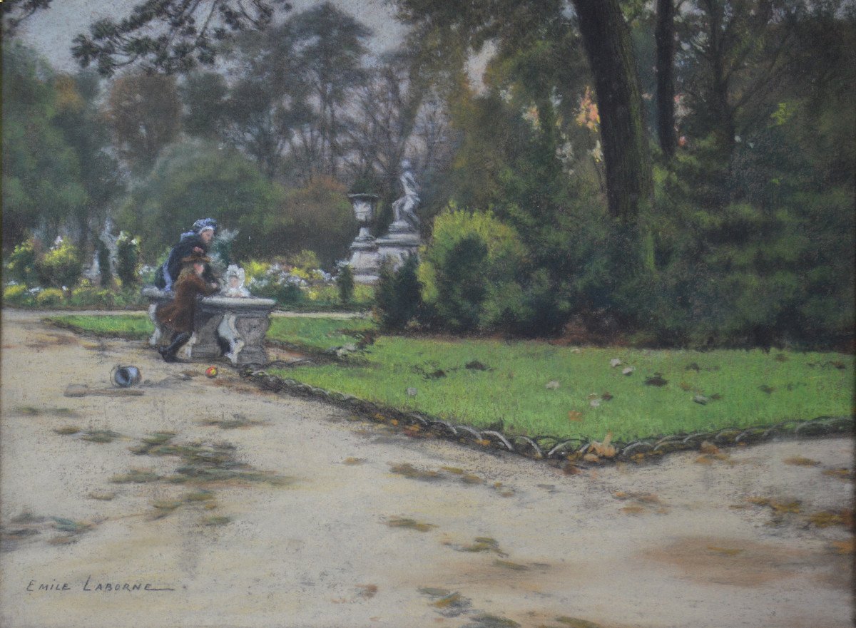 Edmé-émile Laborne 1837-1913. "the Former Private Garden Of The Tuileries." (annotated On The Back)-photo-1