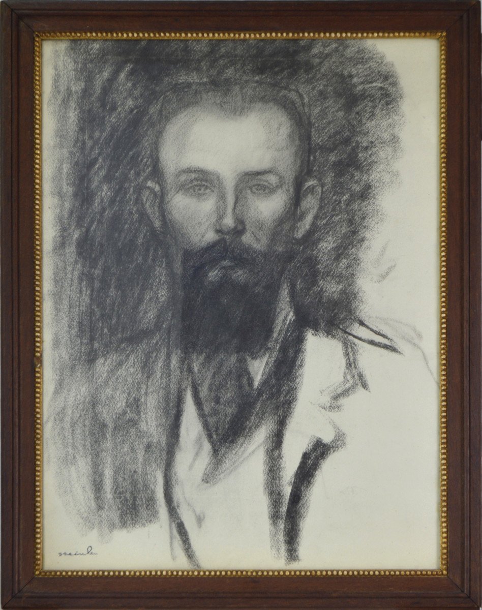 Théophile-alexandre Steinlen 1859-1923. “portrait Of A Man.”-photo-2