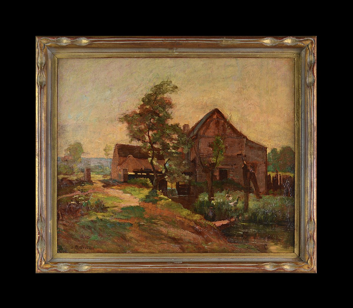 Léon Duval-Gozlan 1853-1941. "Paysage au Moulin."