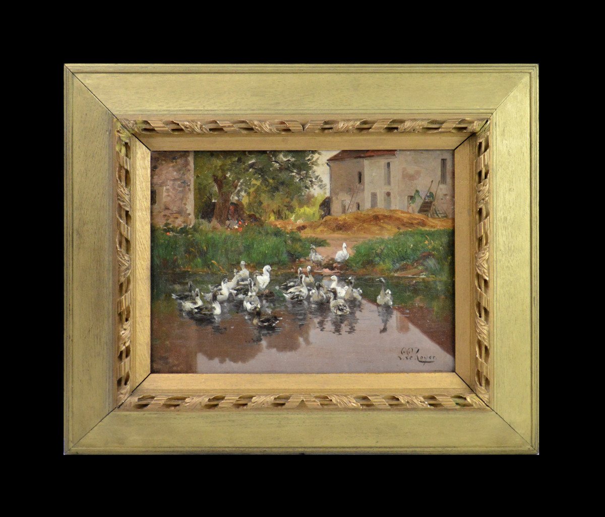 Léon Le Royer 1858-1939. "La mare aux canards."