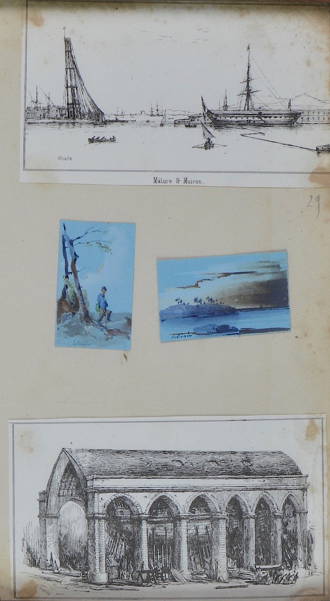 Pierre Letuaire 1798-1884. “set Of 8 Drawings And 4 Lithographs.”-photo-5