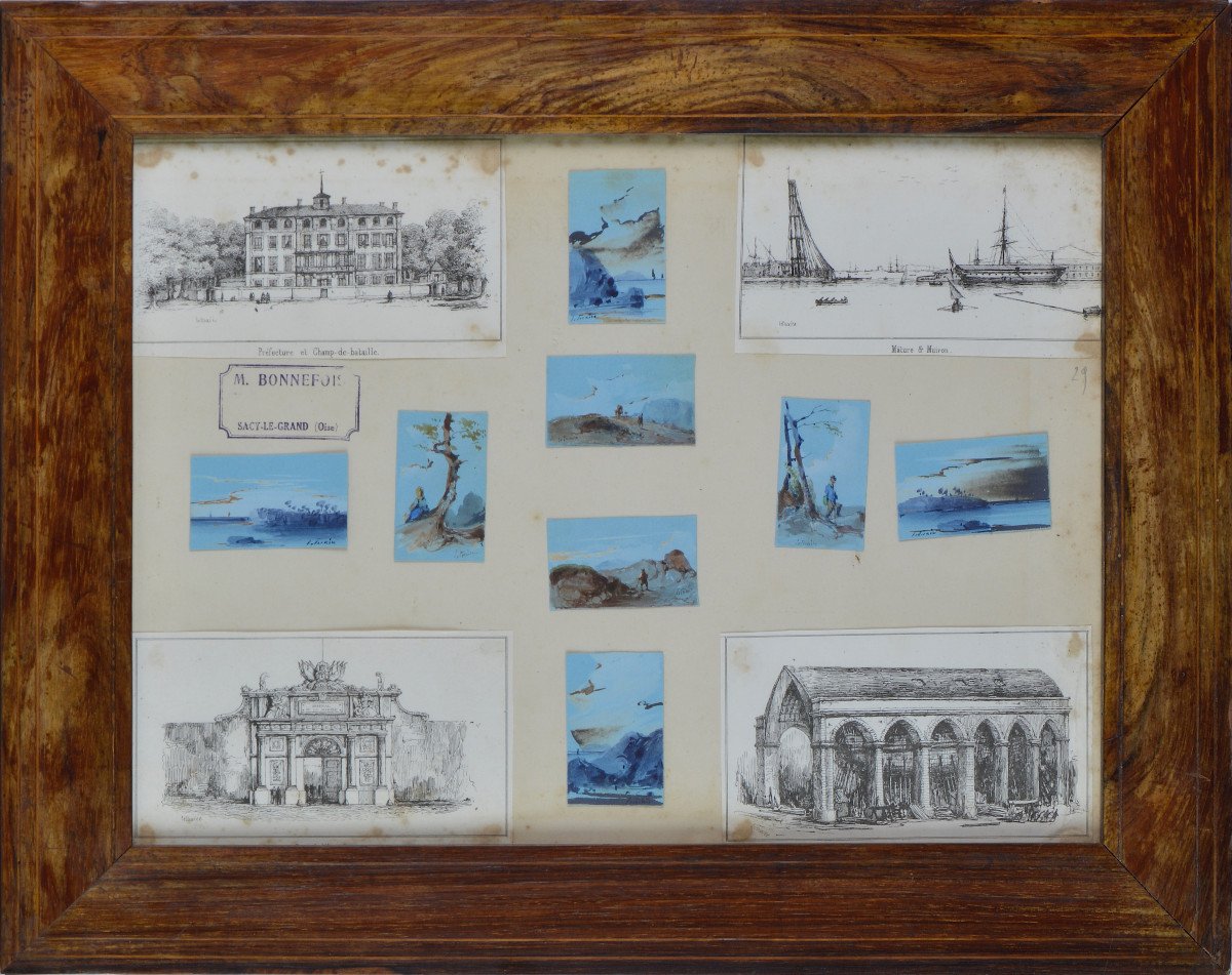 Pierre Letuaire 1798-1884. “set Of 8 Drawings And 4 Lithographs.”