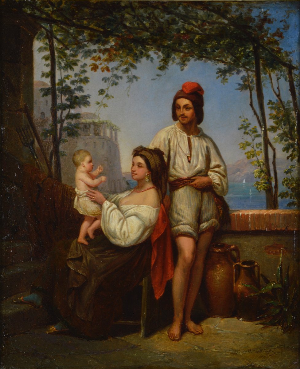 Auguste Antoine Massé 1795-1836.  “Famille Napolitaine.”-photo-3