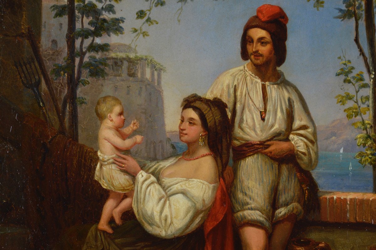 Auguste Antoine Massé 1795-1836.  “Famille Napolitaine.”-photo-3