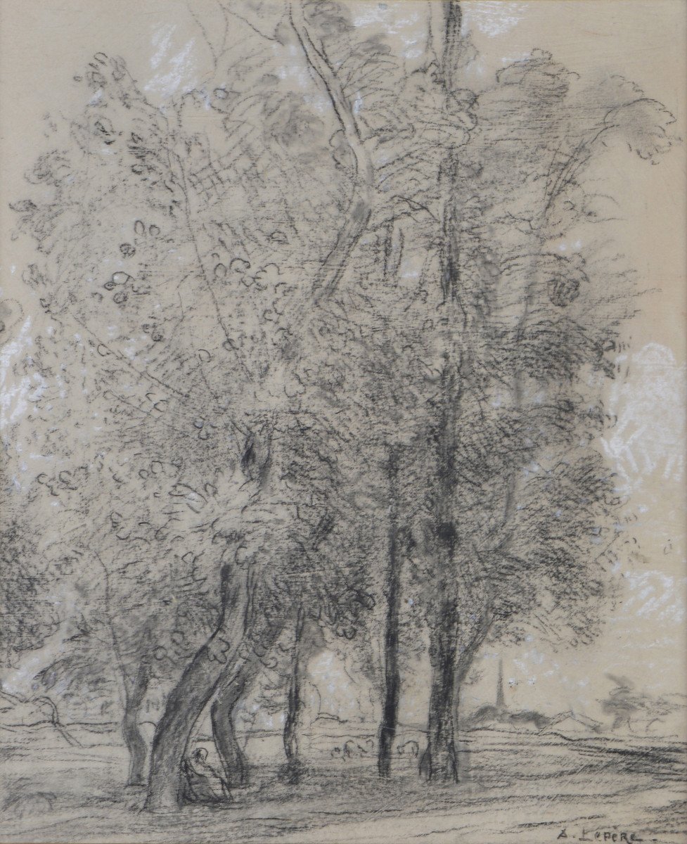 Auguste Lepère 1849-1918. "Groupe d’arbres."-photo-3