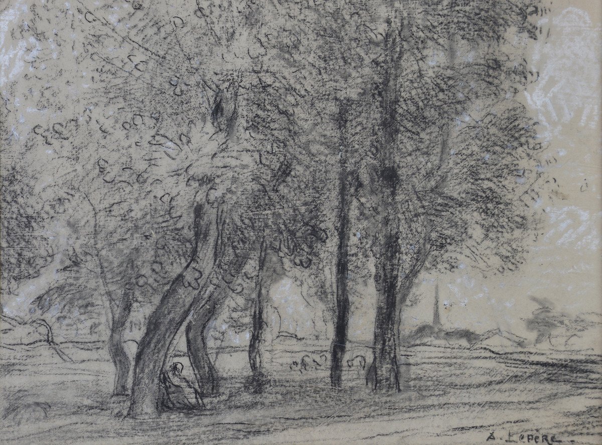 Auguste Lepère 1849-1918. "Groupe d’arbres."-photo-2