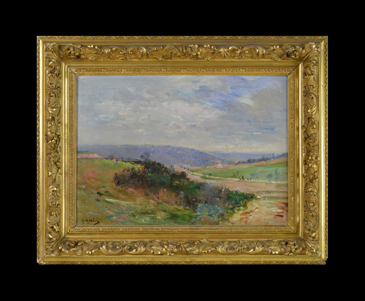 Gustave Madelain 1867-1944. "Paysage impressionniste."-photo-2