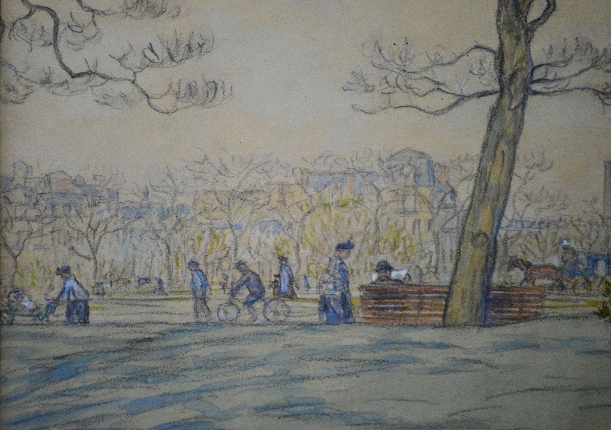 Henri Rivière 1864-1951. "jardin Du Trocadéro In Paris."-photo-1