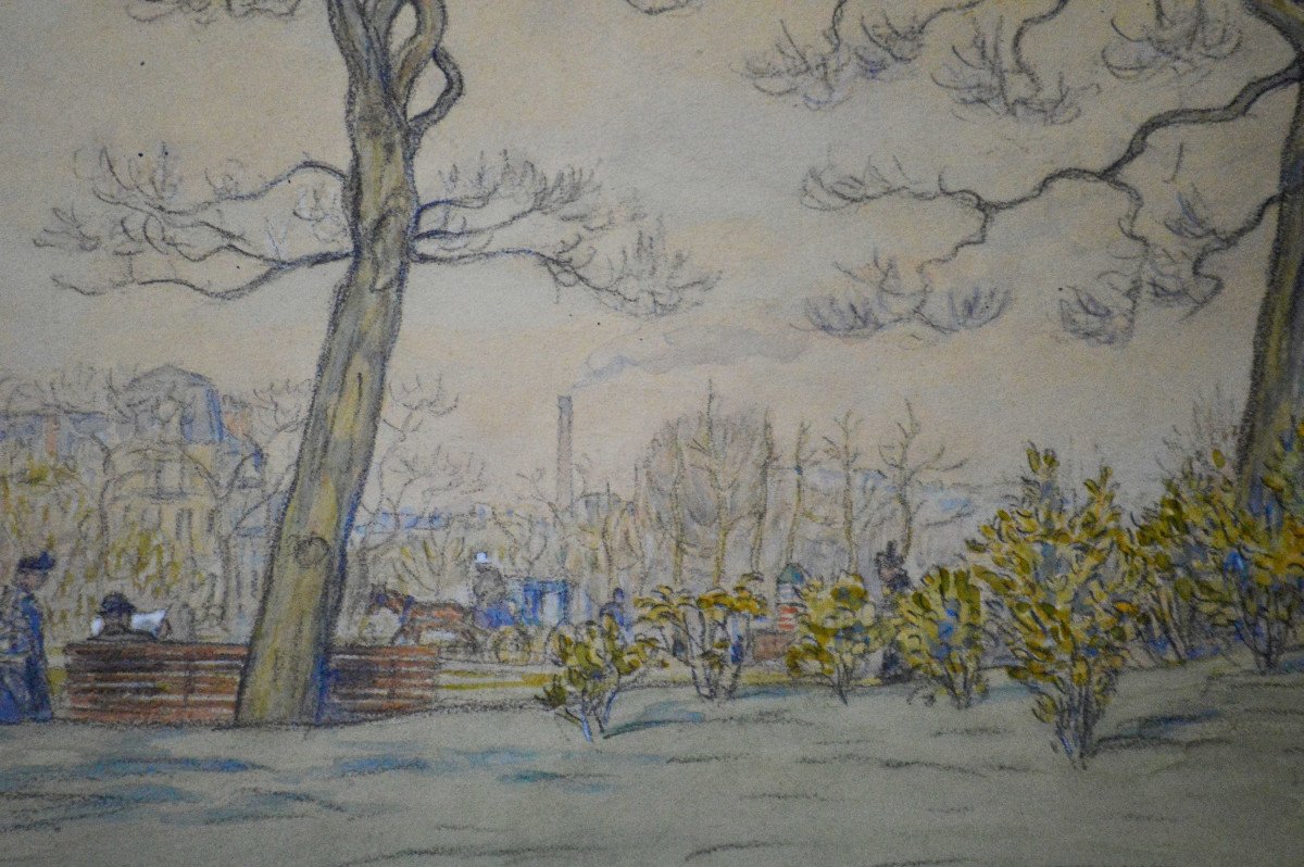 Henri Rivière 1864-1951. "jardin Du Trocadéro In Paris."-photo-2