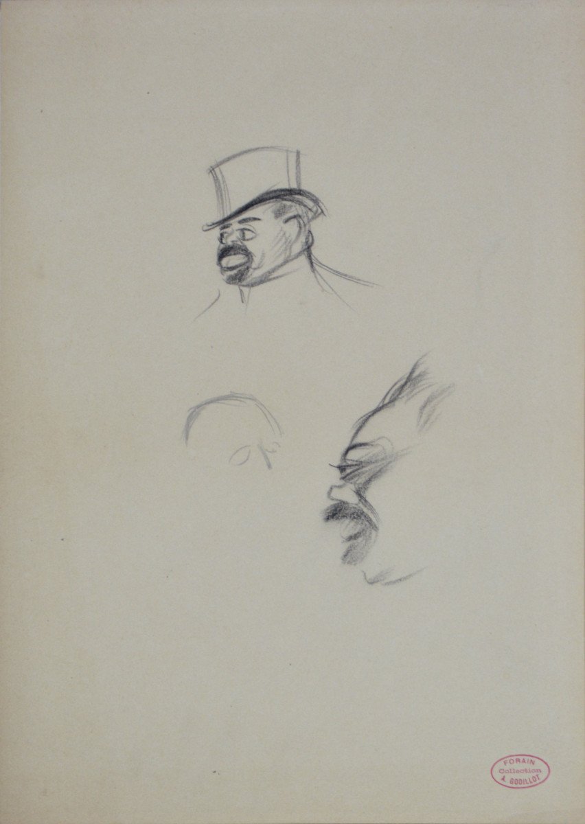 Jean-Louis Forain 1852-1931. "Étude de portraits d’homme."