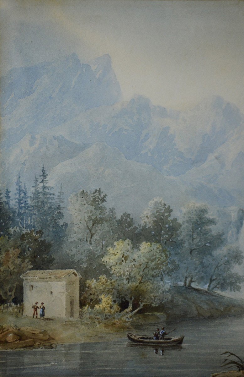 Christian Brune 1793-1849. "mountainous Landscape."-photo-1