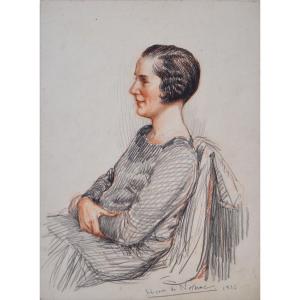 Henri Girault De Nolhac 1884-1948. “portrait Of A Woman.”