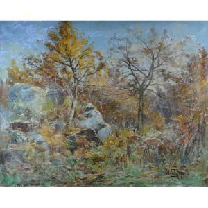 Alphonse Henri Mazard 1865-1939. “forest Of Fontainebleau.”