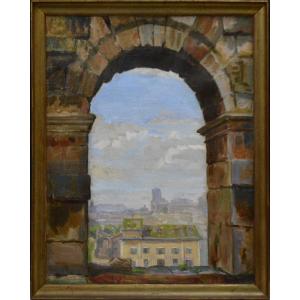 Marthe Carrier 1888-1974. “view Of Rome Through An Arch Of The Colosseum.”