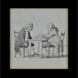 Wolfgang Adam Toepffer 1766-1847. Swiss School. "the Chess Players."