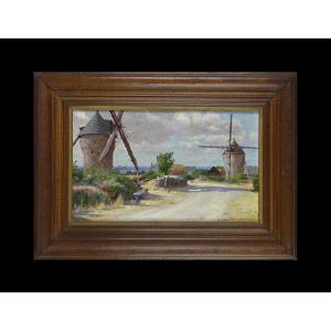 Georges Levreau Born In 1867-? “windmills In Brittany.” (guerande?)