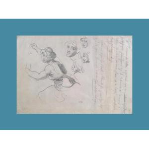 Eugène Delacroix 1798-1867. (attributed To) "study Sheet."