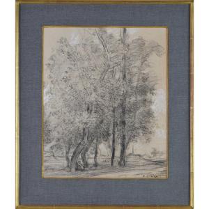 Auguste Lepère 1849-1918. "Groupe d’arbres."