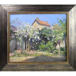Edmond Quinton 1892-1969.  "Jardin au printemps."