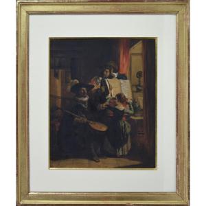 Camille Roqueplan 1800/03-1855.  "La leçon de Musique."