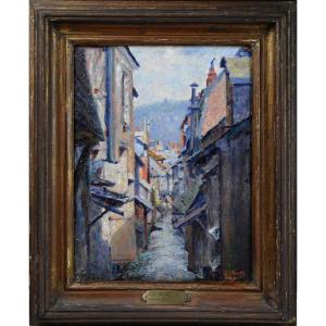 George Joseph Streib 1869-1940. "pont-audemer, The Norman Venice."