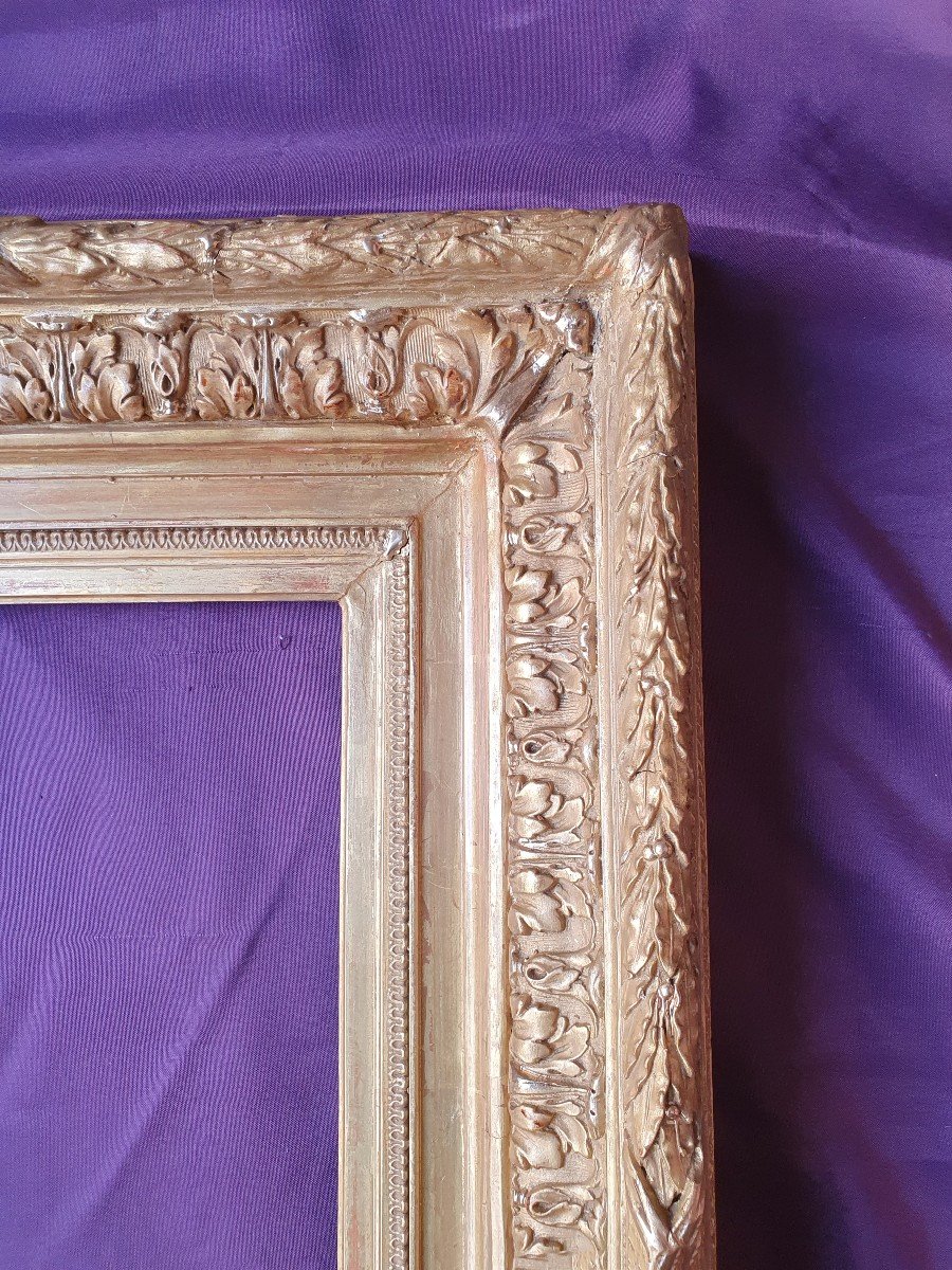 Barbizon Frame In Wood And Gilded Stucco With Gold Leaf (ref: C23 0013)-photo-3