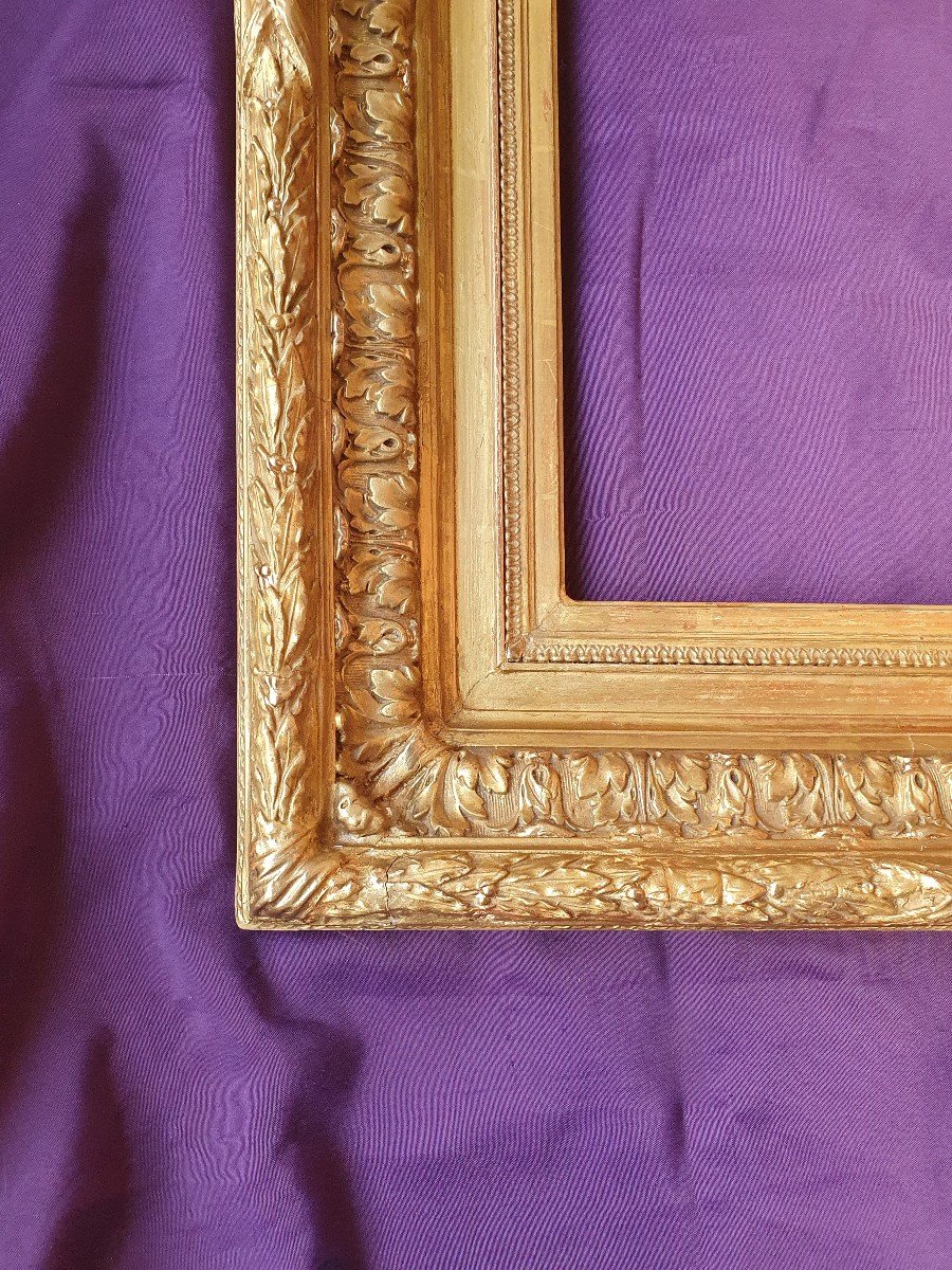 Barbizon Frame In Wood And Gilded Stucco With Gold Leaf (ref: C23 0013)-photo-4