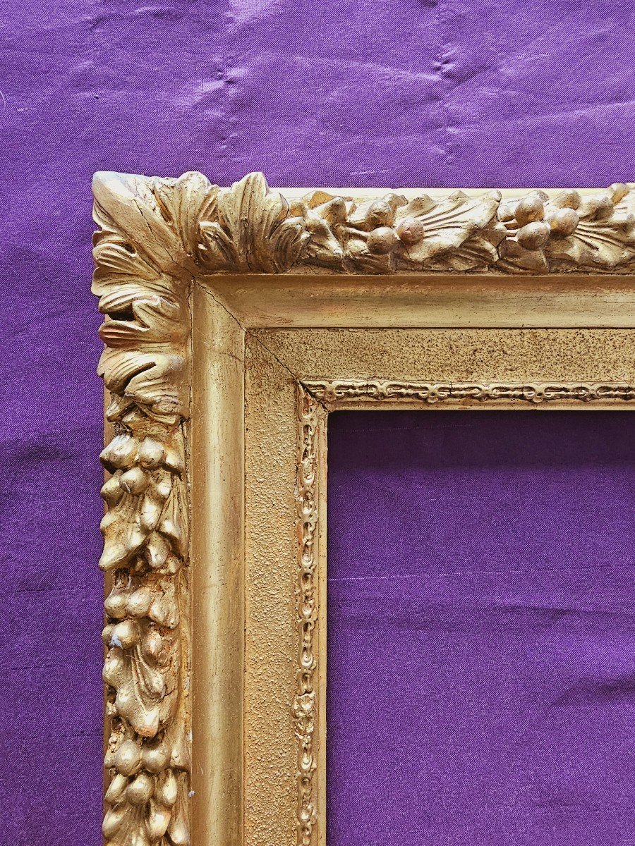 18th Century Frame In Carved Golden Wood, Mounted With Keys (c24 0007) -photo-2