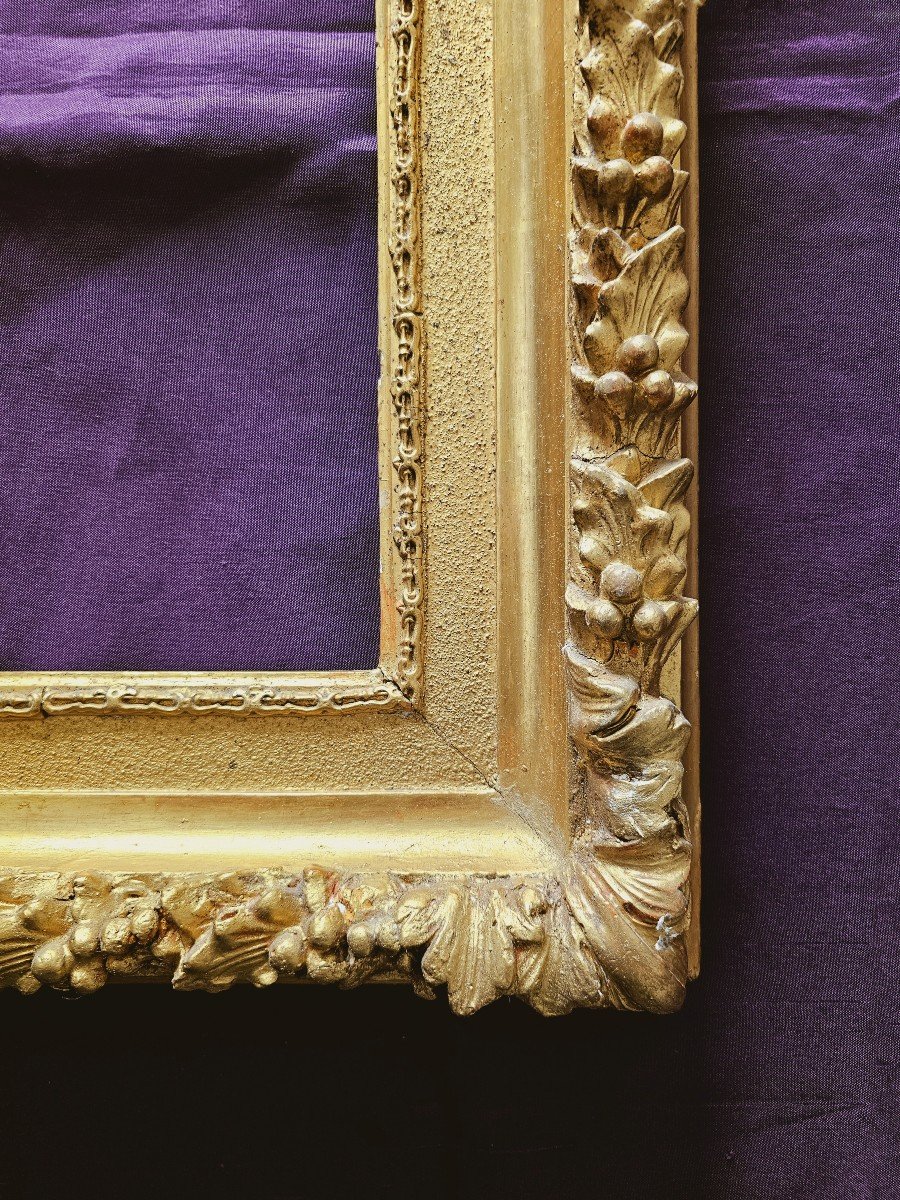 18th Century Frame In Carved Golden Wood, Mounted With Keys (c24 0007) -photo-1