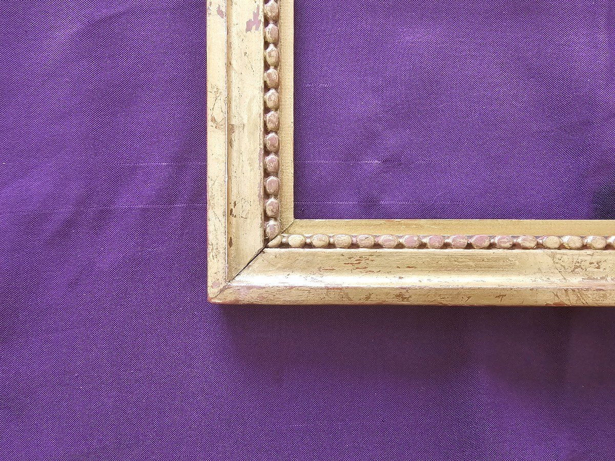 19th Century Golden Frame With Drawing In Golden Wood 2p (c24 0009) -photo-4