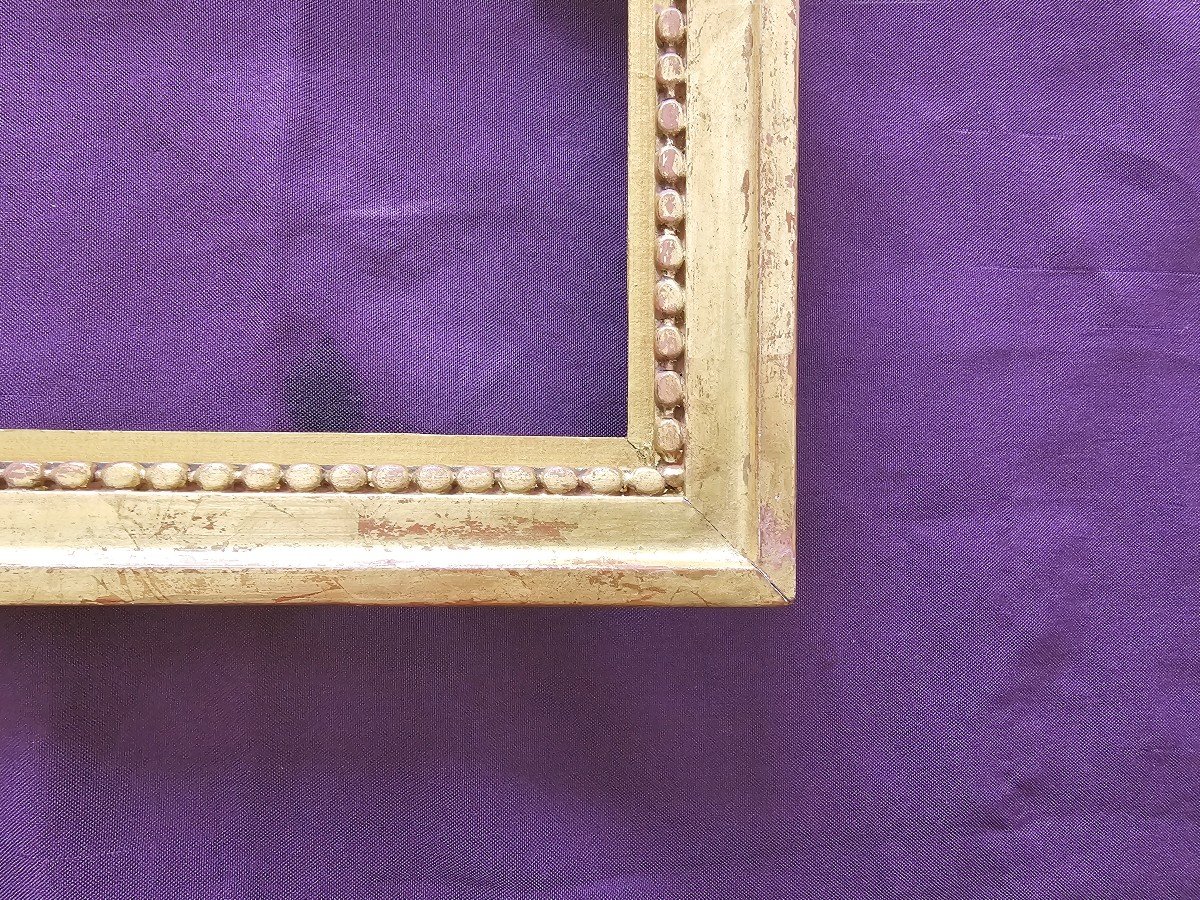 19th Century Golden Frame With Drawing In Golden Wood 2p (c24 0009) -photo-1