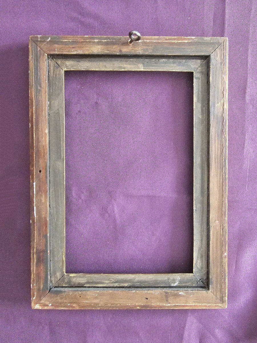 19th Century Golden Frame With Drawing In Golden Wood 2p (c24 0009) -photo-2