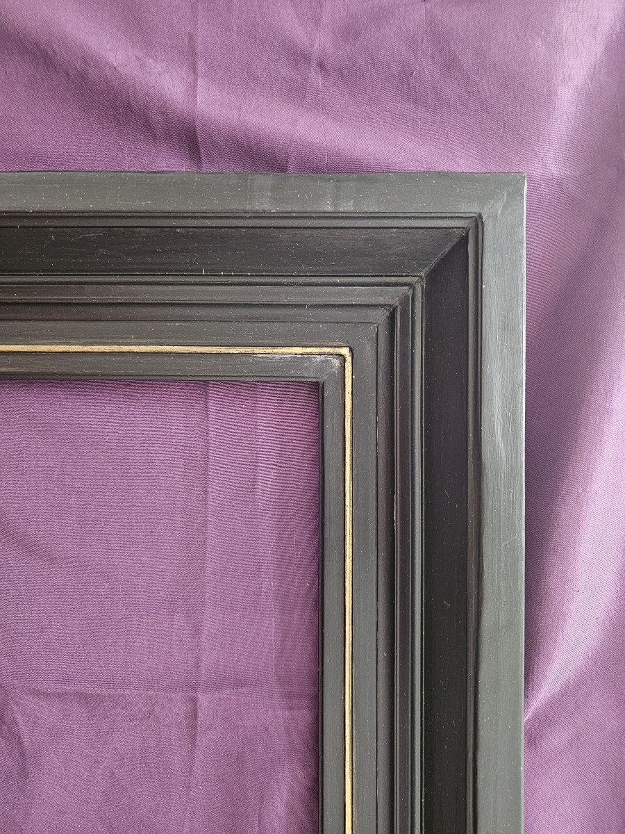 19th Century Dutch Frame In Blackened Wood 5f (c24 0010) -photo-3