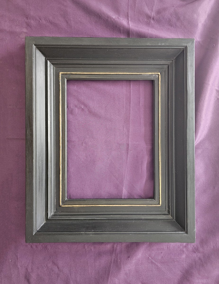 19th Century Dutch Frame In Blackened Wood 5f (c24 0010) 